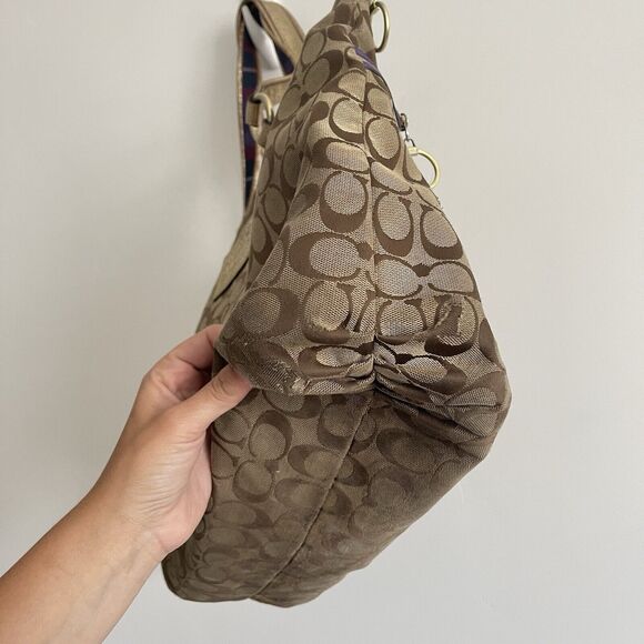 Coach Poppy Tartan Plaid Glam 15882 Shoulder Handbag Tote - RARE y2k grunge - Picture 8 of 16